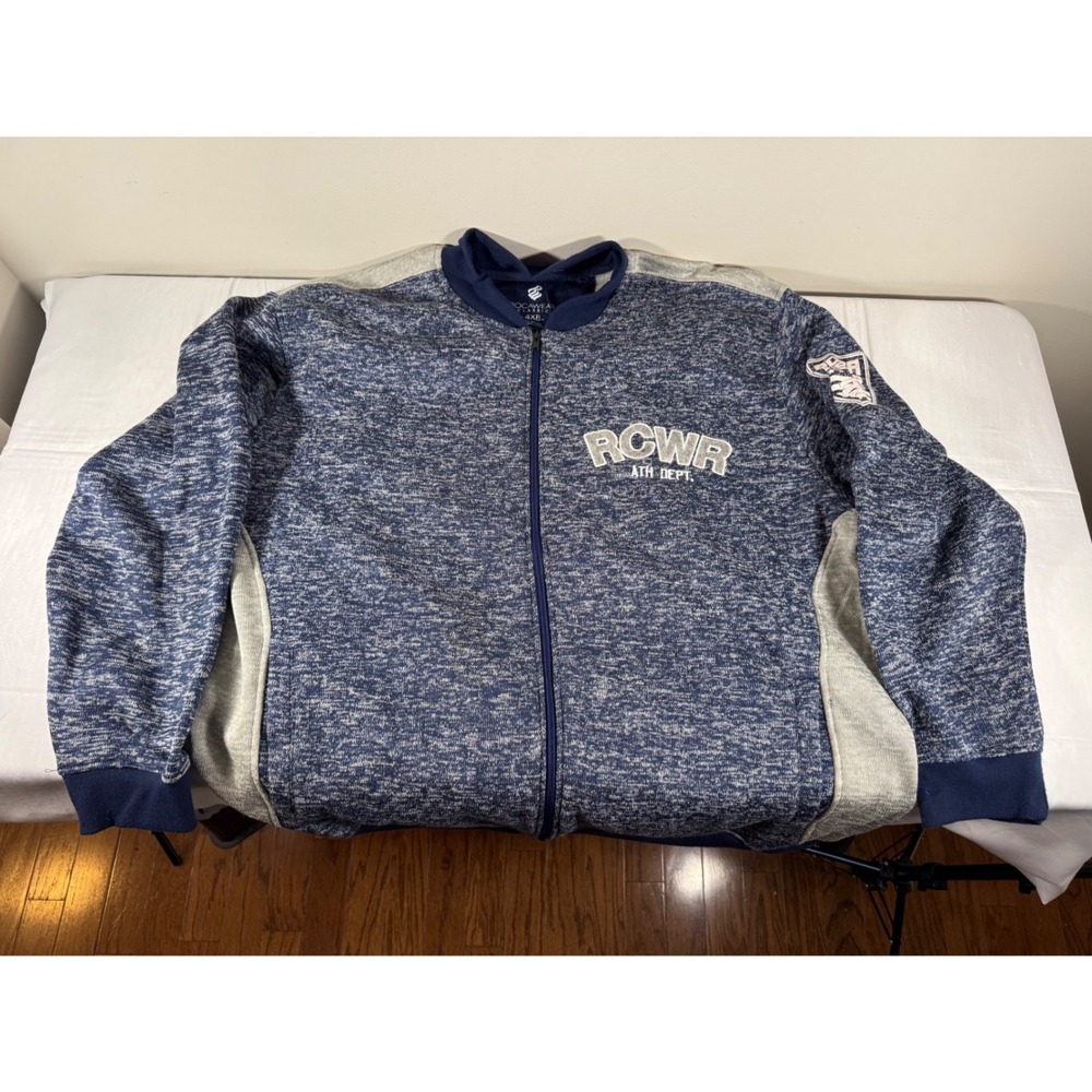 Rocawear Mens Blue Marled Full Zip Varsity Jacket RCWR Ath Dept 4XLB